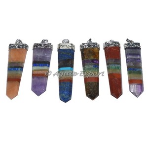 Pendentifs en Agate 7 Chakras - Cadeau pour femmes/unisexe pour l'Hindouisme - Product Image 1