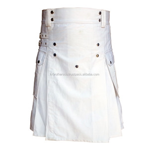 Kilt blanc personnalisé et décontracté pour hommes, vêtements de fête pour instruments de musique et accessoires - Product Image 2