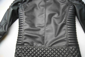 Blouson bombardier motard coupe ajustée pour hommes léger et durable en peau de mouton en cuir PU vêtements d'extérieur finition enduite OEM approvisionnement personnalisé - Product Image 3
