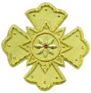 Custom Church Vestment Cross Hand Embroidery OEM Liturgic Crosses Religious Pattern <b>Gold</b> / Silver Bullion Wire Handmade Gift - Product Image 4