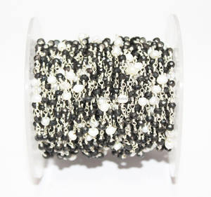 สีดำนิลมุกลูกปัดลวดห่อโซ่ - Product Image 1