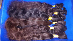 Cabello humano brasileño indio 100% Remy natural sin procesar a granel 100 gramos de peso directo de la India - Product Image 4