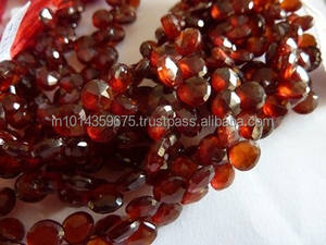 Cuentas de Granate Hessonita con Facetas en Forma de Corazón, Color Rojo, para la Elaboración de Joyas - Product Image 5