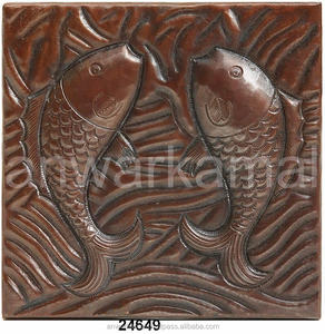 Usine de haute qualité en gros couleur cuivre doré fabricant cuivre cuisine carrelage poisson conception - Product Image 2