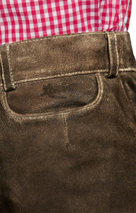 German Bavarian Okoberfest Trachten Lederhosen SALZBURG in Antique Brown Full Length Pant (German Garments) - Product Image 2