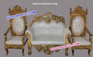 Nozze D'oro Da <span class=keywords><strong>Sposa</strong></span> Sposo Sedie Da <span class=keywords><strong>Sposa</strong></span> Asiatico Perle di Ottone In Metallo Schienale Alto Sedie Ultimo <span class=keywords><strong>Disegno</strong></span> <span class=keywords><strong>Sposa</strong></span> e lo sposo di Nozze Sedie - Product Image 6