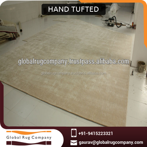 Tapis élégant en viscose de laine touffeté à la main motif abstrait pour hôtels haut de gamme unis et bureau à domicile design mur à mur - Product Image 6