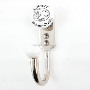 Handmade Ceramic Floral Cancer Design Black and White Coat Wall Reusable Utility Hat Hooks Hangers Bags Clothes Heavy Duty - Product Image 1