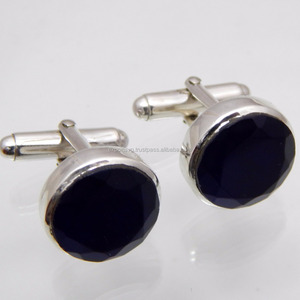 Boutons de manchette pour homme en onyx noir facetté, bijoux en argent et or, cadeau pour chemises de costume - Product Image 6