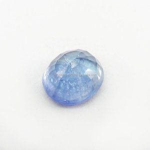Saphir bleu créé en laboratoire, taille ovale 13x11mm, 10,3 carats, pierre précieuse en vrac pour la fabrication de bijoux - Product Image 3