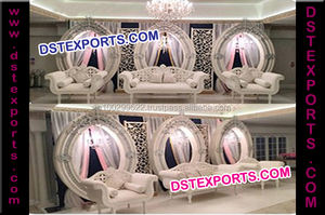 Telón de fondo de fibra dorada para escenario de boda, conjunto de decoración de fondo para escenario de boda con diseño de pavo real, Panel de fondo de último diseño - Product Image 6