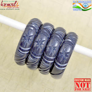 Brazalete tallado verde oscuro, joyería vintage, joyería hecha a mano india, venta al por mayor - Product Image 3