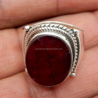 Bague en argent sterling 925 teintée rubis avec pierres précieuses bijoux de mode bagues de fiançailles cadeau pour elle