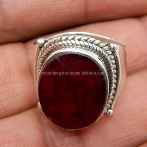 อัญมณีทับทิมย้อมสี925แหวนเงินสเตอร์ลิงเครื่องประดับแฟชั่นแหวนหมั้นของขวัญสำหรับเธอ - Product Image 2