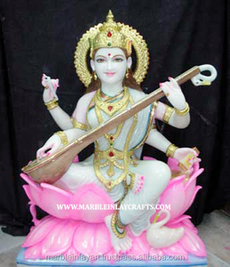 Maa Saraswati Ji White Marble Statue (Artistic Model) - Product Image 1
