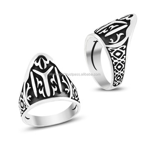 925K Sterling <span class=keywords><strong>Silver</strong></span> Art Ottoman Uomini Dirilis Turco Arciere Anello - Product Image 1
