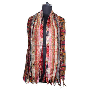 Saree vintage en soie 10 bandes d'écharpes Patti étole pour filles SC028 étole tendance indien Sari patchs écharpe réversible colorée - Product Image 1