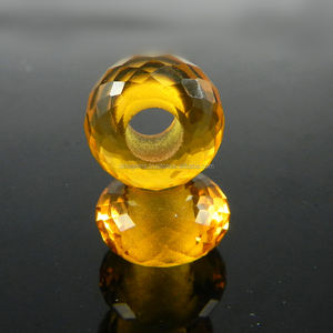 ลูกปัดหินอัญมณีทรงกลมขนาด14x8x5มม. สีเหลืองมะนาวสำหรับการทำเครื่องประดับ - Product Image 2