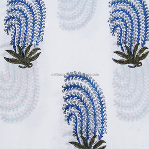 Hot Selling Beautiful Hand Block Printed Wholesale Indian Textile Luxury Cotton Clothing Fabric for Sewing Curtain Lingerie Boys - Product Image 5