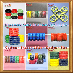 สีส้มดอกทานตะวันการออกแบบวินเทจ Bakelite เครื่องประดับแกะสลักกำไลข้อมือ - Product Image 6