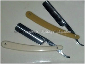 Rasoir traditionnel droit avec manche en bois et plastique, lame en acier inoxydable, lame simple - Product Image 2