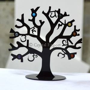 Sept Chakra Pierres Précieuses Arbre De Vie Stand - Product Image 1
