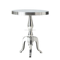 Table basse ronde en métal décoré d'or de conception antique pour la table de meubles de mariage Table d'appoint en aluminium sculptée à la main