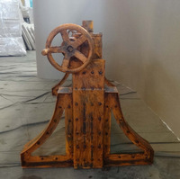 Mecanismo de manivela de estilo americano moderno industrial Levantamiento manual Metal remachado Comedor desgastado Hogar CafeD Base de mesa de comedor