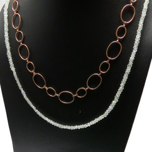 Cuentas de arcoíris en forma de piedra lunar, collar de plata de ley 925, joyería de plata única, venta al por mayor - Product Image 2