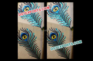 Boda real etapa Embrodried de último diseño boda azul oscuro telón de boda de fabricante de decoración - Product Image 2