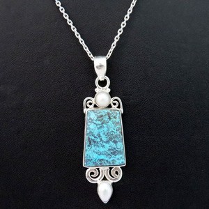 Pendentif en forme ronde de poire virtuelle en argent Sterling 925, grossiste de bijoux en argent, bijoux en argent Sterling 925 - Product Image 6