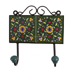 Handmade Ceramic Green Yellow Wall Mounted <b>Hangers</b> Coat Reusable Hooks Utility Hat Bags <b>Clothes</b> Heavy Duty - Product Image 2