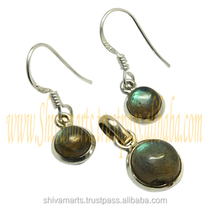 Moda 925 plata esterlina labradorita piedra preciosa colgante pendiente conjunto para mujer y Niña proveedor y exportador - Product Image 2