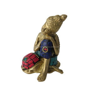 รูปปั้นพระพุทธรูปทองเหลืองทิเบตรูปพระพุทธเจ้ารูปศากยมุนีสำหรับการแพทย์และให้พรวัสดุศิลปะศิลปะพระพุทธรูปทิเบตที่วาดด้วยมือ - Product Image 1