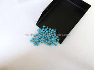 Cuentas Rondelle facetadas turquesa, 3mm, piedras preciosas sueltas azules naturales, colgantes de joyería envueltos en alambre - Product Image 3