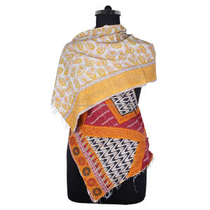 Écharpe Kantha de travail en coton pour filles, foulard de Style Vintage fait à la main, Design à la mode, SC1014, - Product Image 1