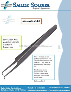 Pinzas de volumen de pestañas personalizadas de buena calidad, pinzas calientes y baratas, pinzas de pestañas de color cilver, acero inoxidable - Product Image 2