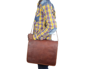 Tendance Top Grade bonne qualité en cuir véritable sac cartable hommes décontracté haut à rabat à la main bandoulière fronde messager sac élégant - Product Image 5