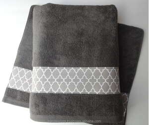 100% algodón puro suave Dobby toalla negra juego de toallas de lujo para viajes deportivos al precio más bajo al por mayor en la India - Product Image 4