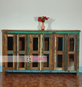 Venta al por mayor vintage rústico reclamado madera muebles aparador gabinetes de exhibición - Product Image 1