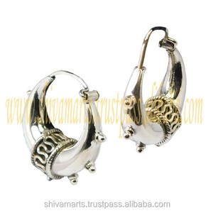 Handmade 925 <b>Sterling</b> <b>Silver</b> <b>Hoop</b> Earrings Beautiful Religious Fashion <b>Silver</b> Jewelry Manufacturer - Product Image 2