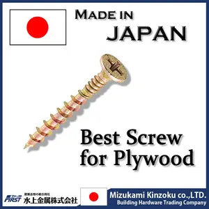 De acero 3,8mm tornillos para madera contrachapada a precios razonables, hecho en Japón