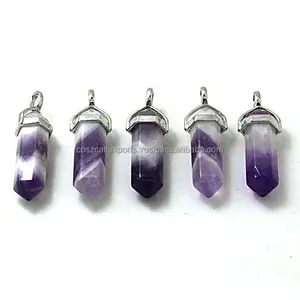 Fashion charm jewelry natural crystal amethyst stone pendant