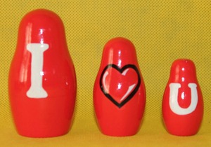 ฉันรักคุณ Matryoshka ตุ๊กตาไม้ทำรังสีแดงทำด้วยมือน่ารักสำหรับเด็กผู้หญิงชุดของขวัญหวานสวยงาม3ชิ้น - Product Image 2