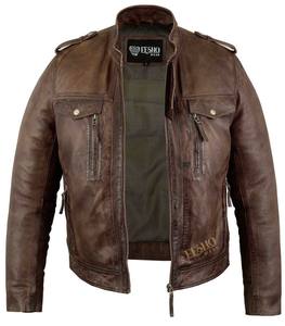 Veste en cuir pour homme, style décontracté semi-formel, tendance, col montant, logo frontal, durable et confortable - Product Image 1