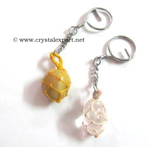 Wrapped Tumbled <b>Keyring</b> - Stone Keyrings - Product Image 1