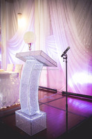 Cristal Podium Décoratif Carré Pilier Entièrement Assemblé Luxe & Élégance Pour la scène École Conférence Parlant
