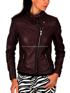 Chaqueta de Motocicleta de Piel de Oveja Genuina para Mujer, Premium, de Alta Calidad, Suave, Transpirable, Elegante, Ajustada, Impermeable, para Invierno - Product Image 2