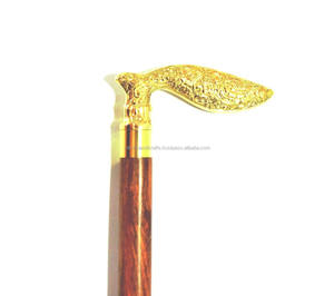 BASTIDOR NÁUTICO DE LATÓN o MADERA-REGALO DE PALO DE MANGO DORADO DE DISEÑADOR - Product Image 1