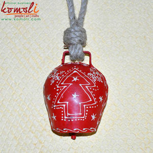 กระดิ่งวัวอินเดียทำด้วยมือกระดิ่งโลหะทำมือสำหรับตกแต่งบ้านสวนและกลางแจ้งกระดิ่งวัวปรับแต่งได้ - Product Image 3